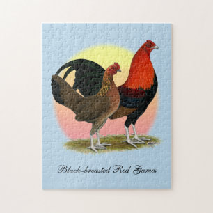 Old English Game Bantam:  BB Red Jigsaw Puzzle