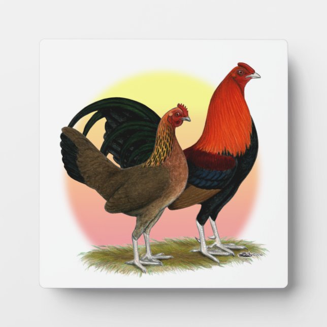 Old English Game Bantam:  BB Red Plaque (Front)