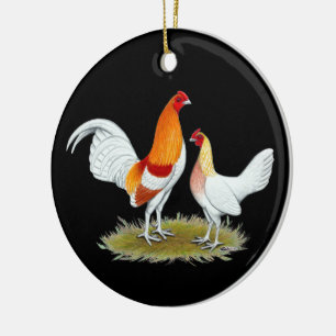 Old English Game Bantam:  Red Pyle Ceramic Ornament