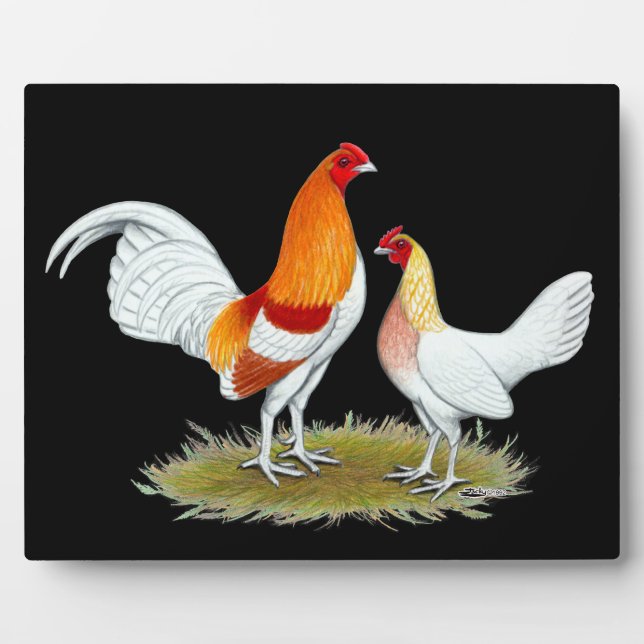 Old English Game Bantam:  Red Pyle Plaque (Front)