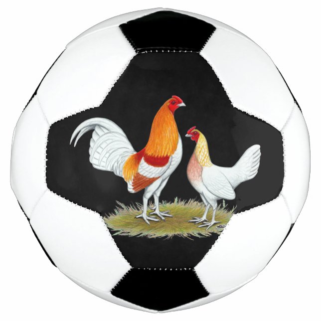 Old English Game Bantam:  Red Pyle Soccer Ball (Front)