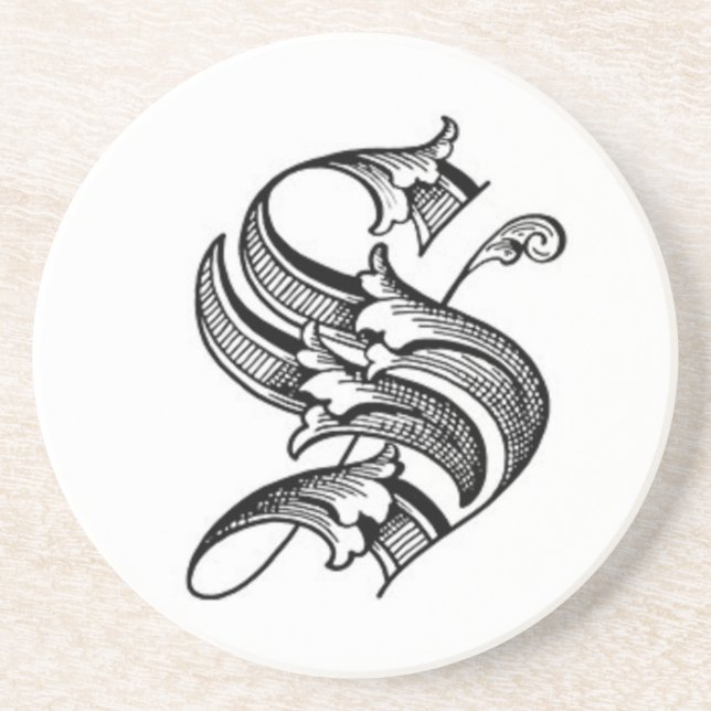Old English Initial S Coaster (Front)