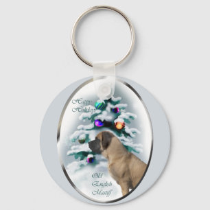 Old English Mastiff Christmas Gifts Keychain
