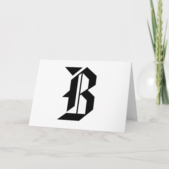 Old English Monogram B Customizable Note Card (Front)