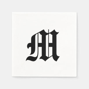 Old English Monogram Initial  Napkin