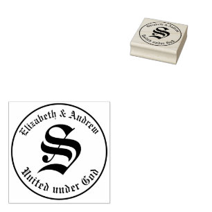 Old English Monogram Rubber Stamp