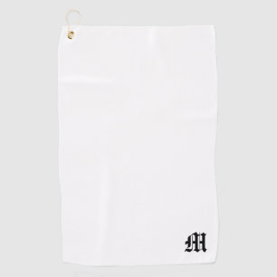 Old English Monogrammed White Golf Towel
