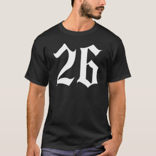 Old English Number 26 Twenty Six T-Shirt