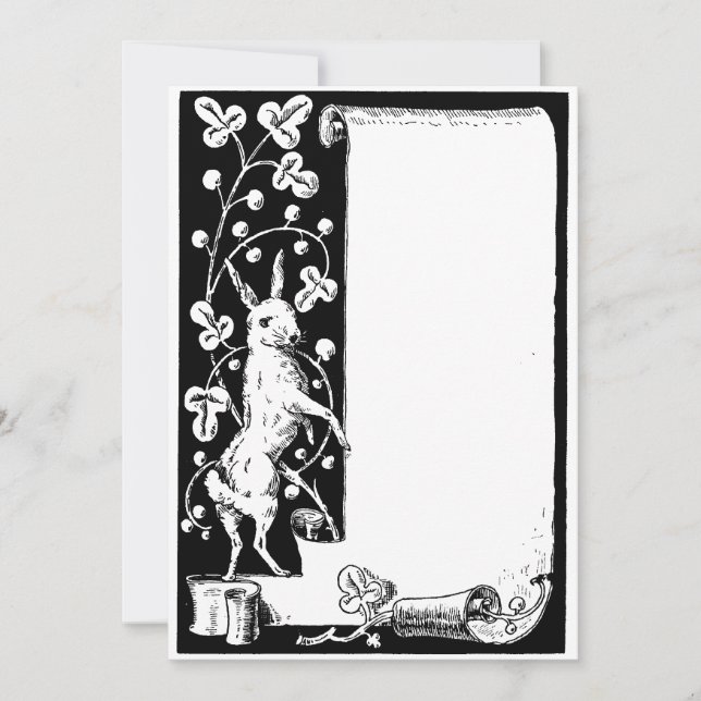 Old English rabbit and scroll (Front)