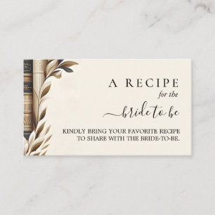 Old English Retro Book Club Cover Bridal Shower Enclosure Card