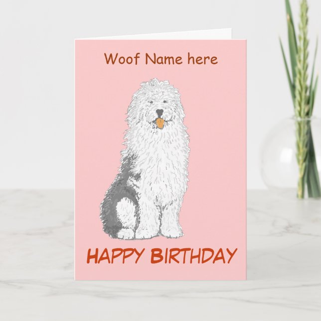 Old English Sheep Dog Birthday Card (Front)