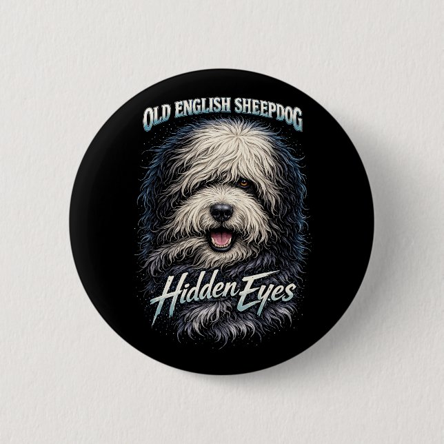 Old English Sheepdog 2 Inch Round Button (Front)