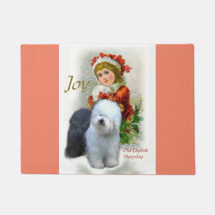 Old English Sheepdog Christmas Doormat