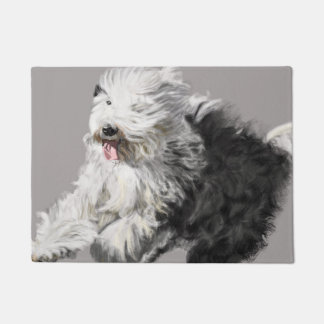 Old English Sheepdog - "Coming Through!" Doormat