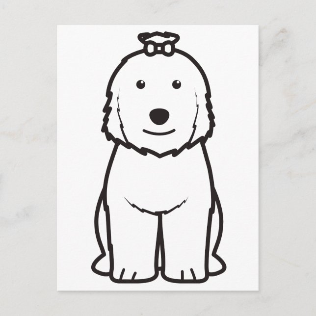 Old English Sheepdog Dog Cartoon Postcard (Front)
