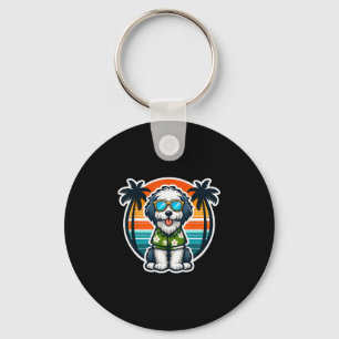 Old English Sheepdog Dog Owner Summer Vibes Vacati Keychain