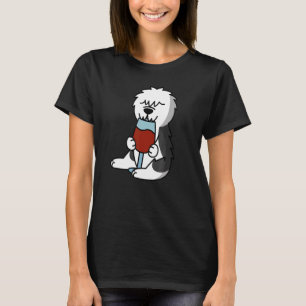 Old English Sheepdog Drinking Wine Dog T-Shirt
