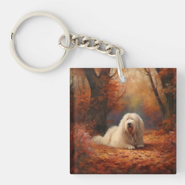 Old English Sheepdog en automne Leaves Fall Inspir (Devant)