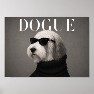 Old English Sheepdog Fashion Editorial Dog Art Pri Poster