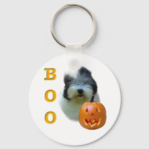 Old English Sheepdog Halloween Boo Keychain