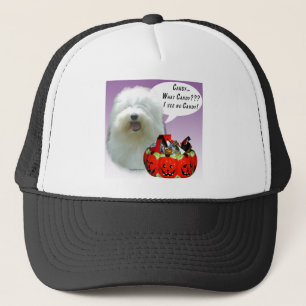 Old English Sheepdog Halloween Candy Trucker Hat