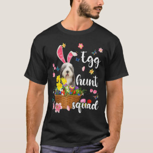 Old English Sheepdog Happy Easter Day Colourful Eg T-Shirt