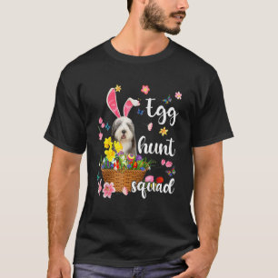 Old English Sheepdog Happy Easter Day Colourful Eg T-Shirt