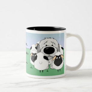 Old English Sheepdog - I Herd Therefore I Am Two-Tone Coffee Mug