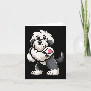 Old English Sheepdog I Love Mom Funny Dog Tattoo  Card