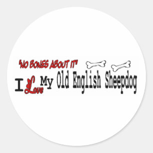 Old English Sheepdog (I Love) Sticker