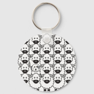 Old English Sheepdog in the Sheep Keychain