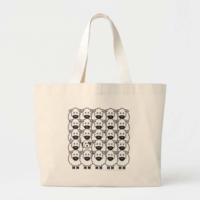 Old English Sheepdog in the Sheep Large Tote Bag (Front)