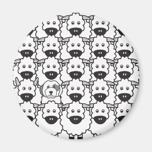 Old English Sheepdog in the Sheep Magnet