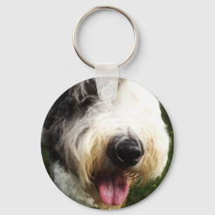 Old English Sheepdog Key Chain - Big Nose