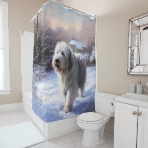 Old English Sheepdog Let It Snow Christmas