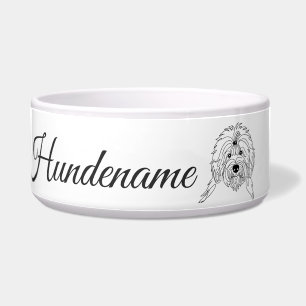 Old English Sheepdog Line Art personalized bowl