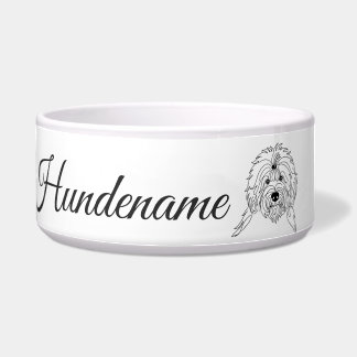 Old English Sheepdog Line Art personalized bowl
