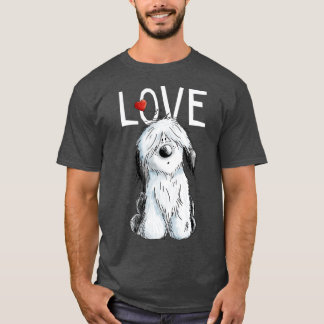 Old English Sheepdog Love I Dog Tee Bobtail Gift