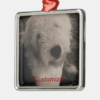 Old English Sheepdog Metal Ornament