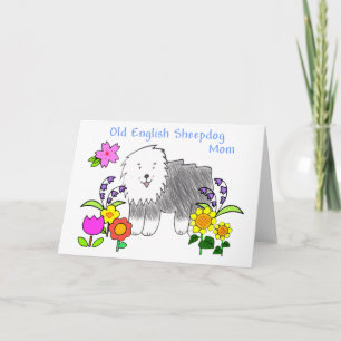 Old English Sheepdog Mom Card