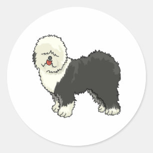 Old English sheepdog my friend Classic Round Sticker