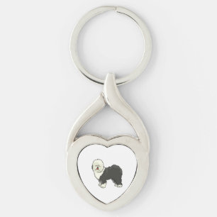 Old English sheepdog my friend Keychain