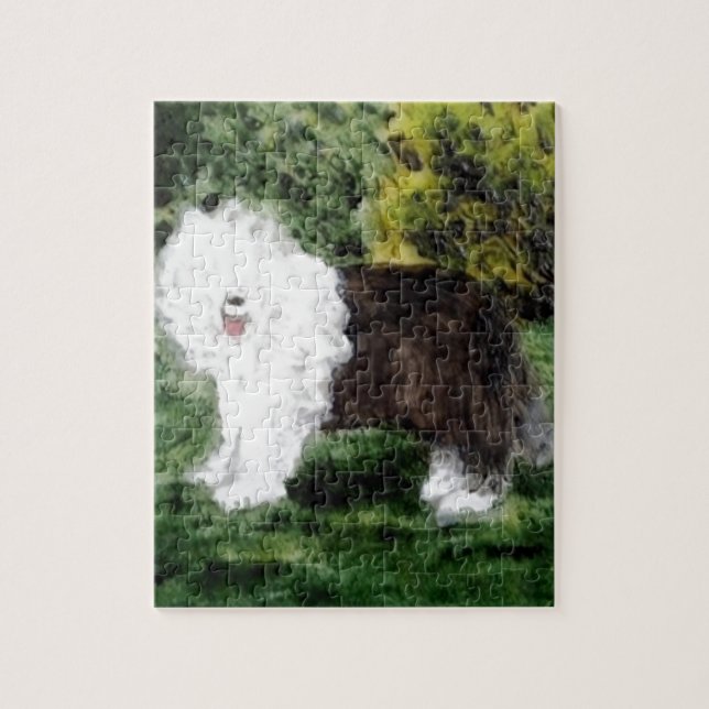 Old English Sheepdog Painting Jigsaw Puzzle (Vertical)