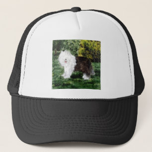 Old English Sheepdog Painting Trucker Hat