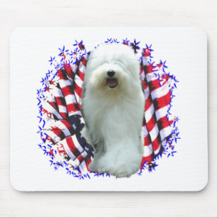 Old English Sheepdog Patriot Mouse Pad