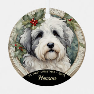 Old English Sheepdog Puppy Christmas Ornament