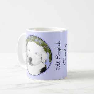 Old English Sheepdog Puppy Painting - Dog Art Coffee Mug