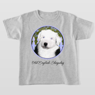 Old English Sheepdog Puppy Painting - Dog Art T-Shirt
