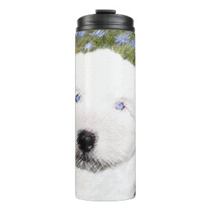 Old English Sheepdog Puppy Painting - Dog Art Thermal Tumbler