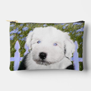 Old English Sheepdog Puppy Painting Pet Dog Art Accessory Pouch